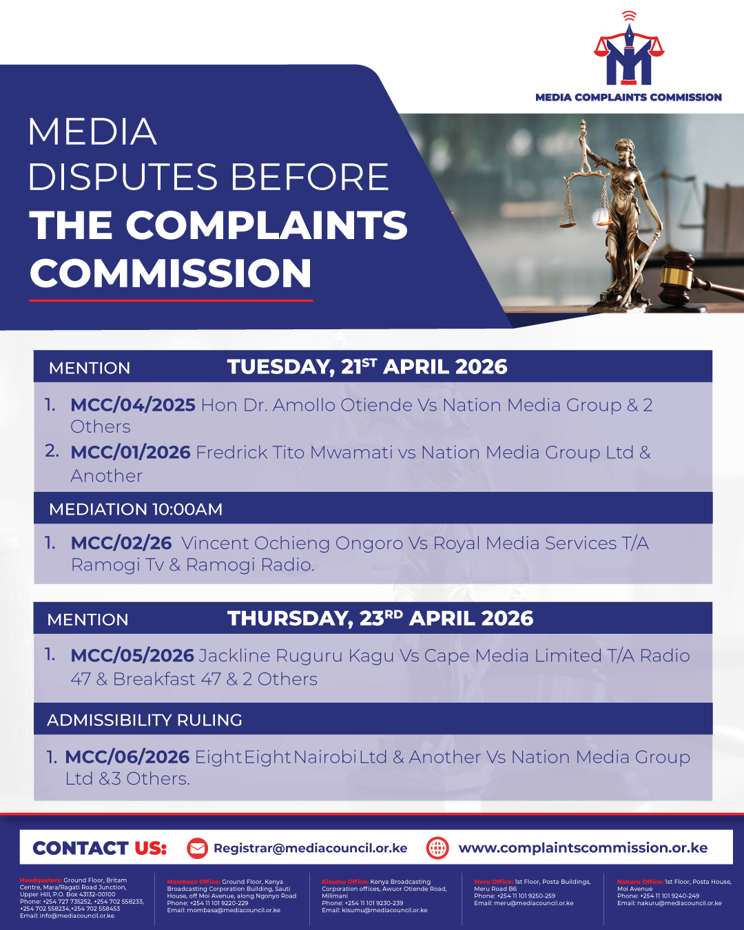 MEDIA DISPUTES BEFORE THE COMPLAINTS COMMISSION