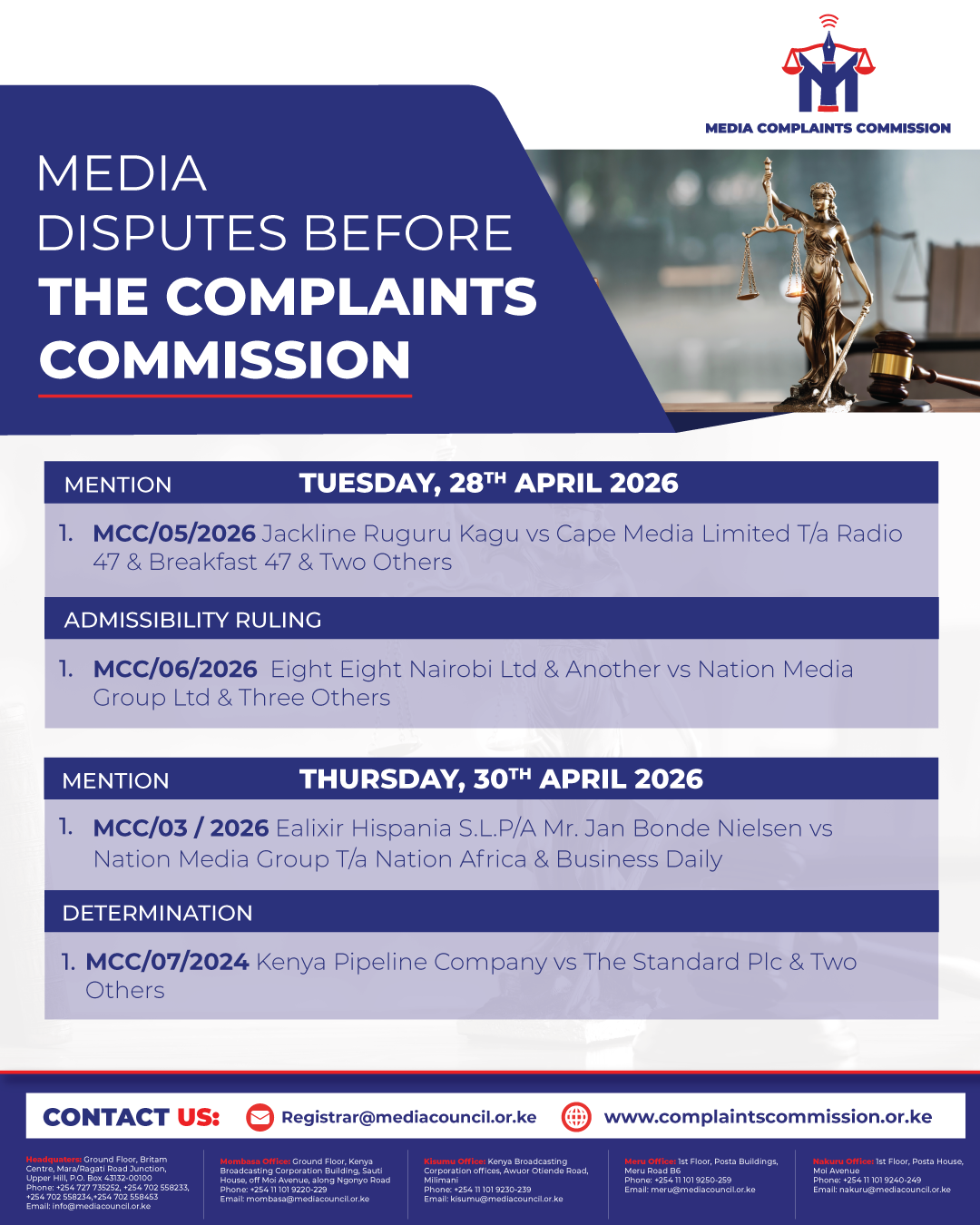 MEDIA DISPUTES BEFORE THE COMPLAINTS COMMISSION