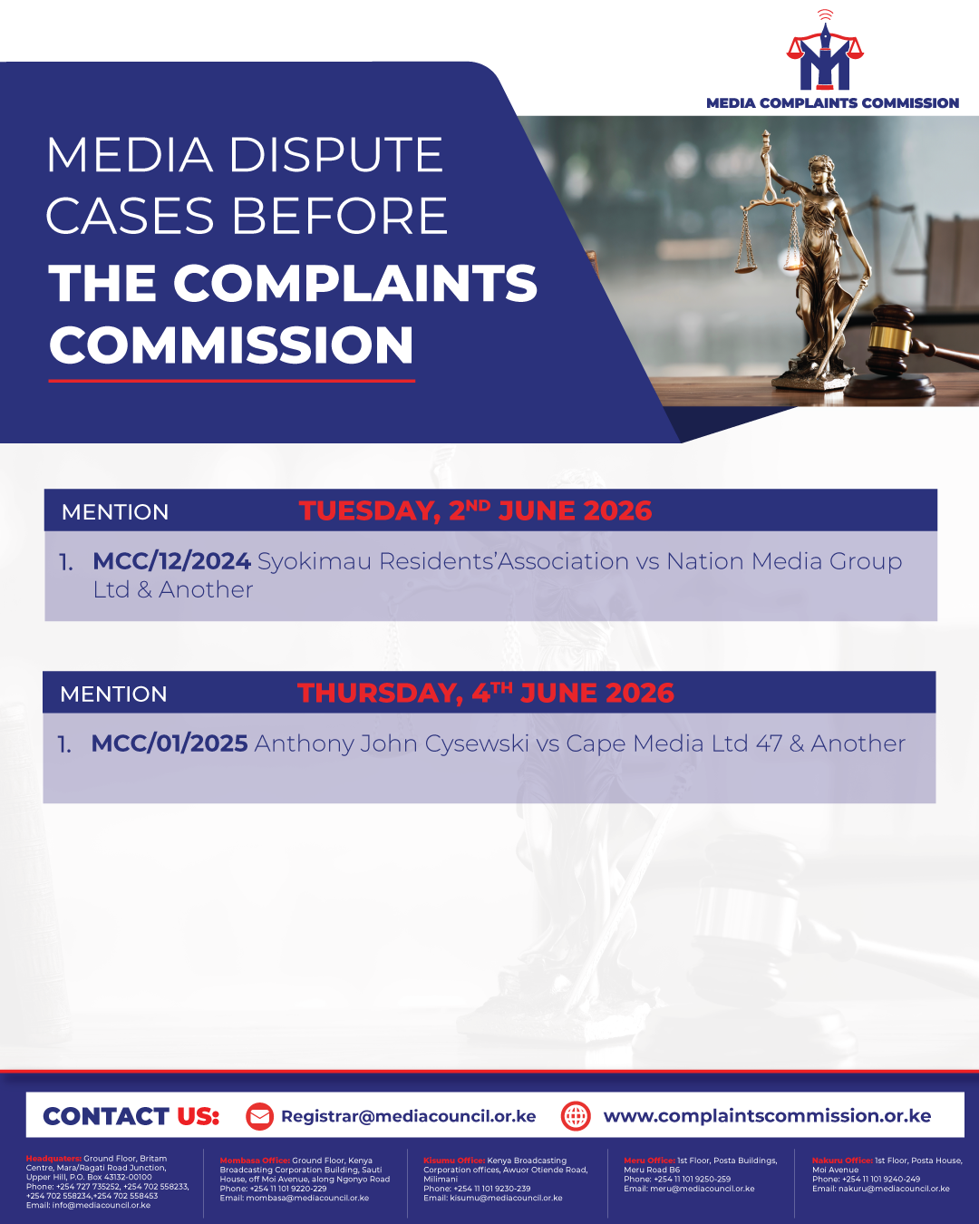 MEDIA DISPUTES BEFORE THE COMPLAINTS COMMISSION
